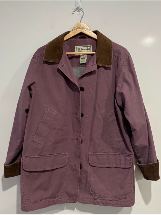 L.L. Bean Jackets & Blazers - L.L. Bean Vintage Women's Mauve Utility Jacket with Brown Corduroy Collar